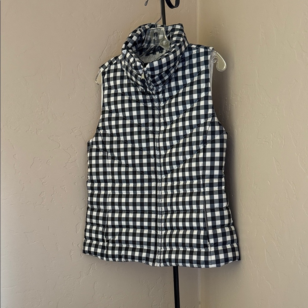 Talbots Blue and White Checkered Vest